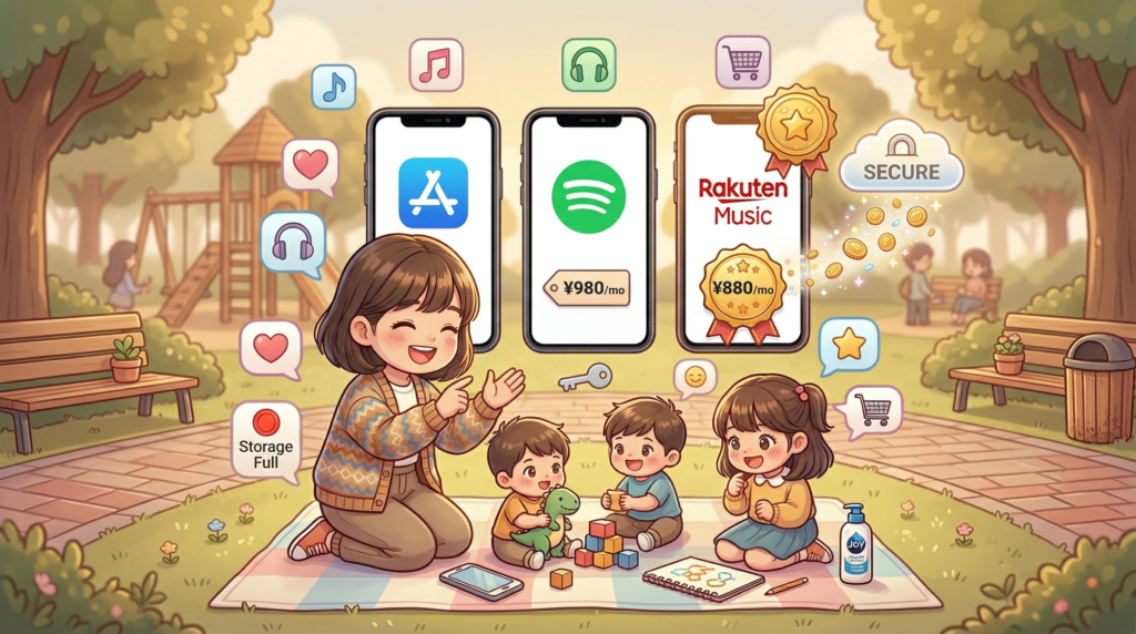 楽天ミュージック Apple Music Spotify 料金比較